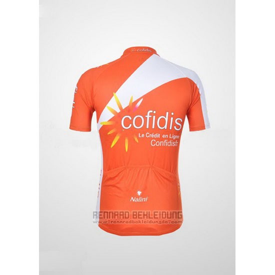 2012 Fahrradbekleidung Cofidis Orange Trikot Kurzarm und Tragerhose